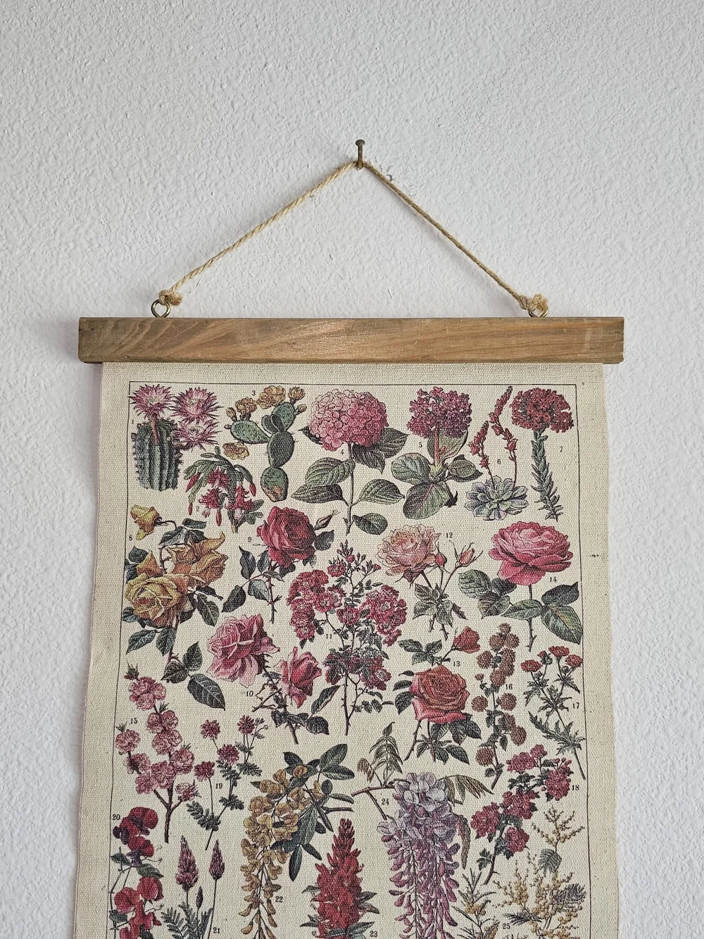 NWOT Vintage Botanical Floral Wall Art Print - Pink and Green